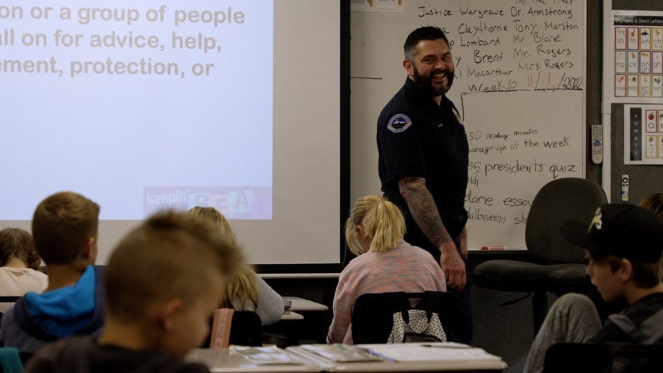 DARE Class with School Resource Officer teaching students