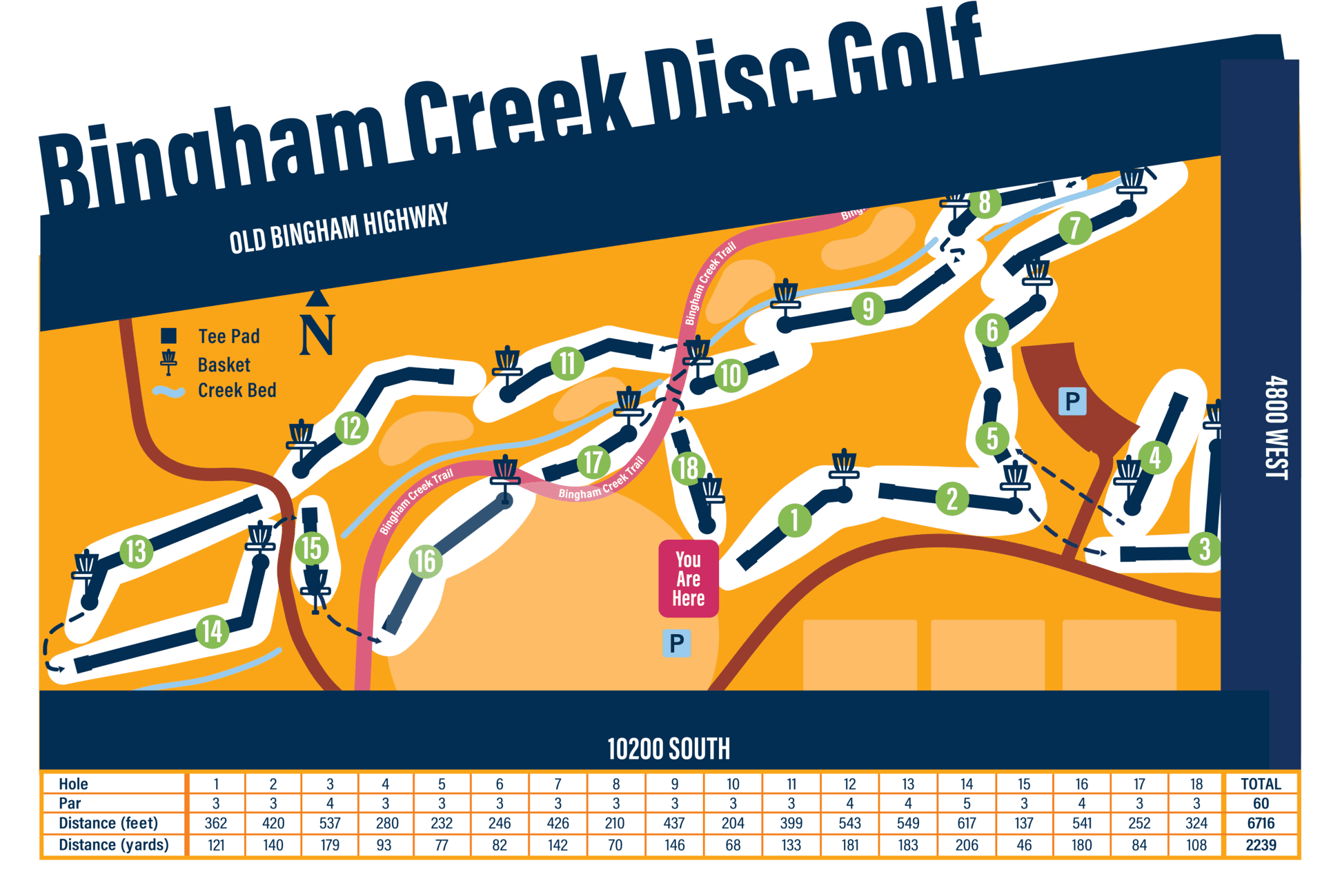 Bingham Creek Regional Park Disc Golf Course Map