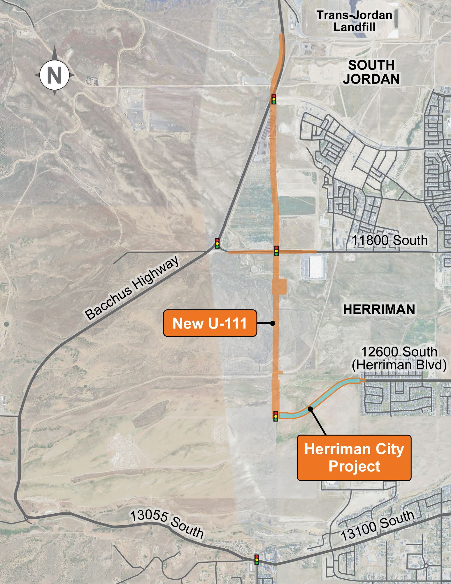 U-111 Extension Project in South Jordan and Herriman Map